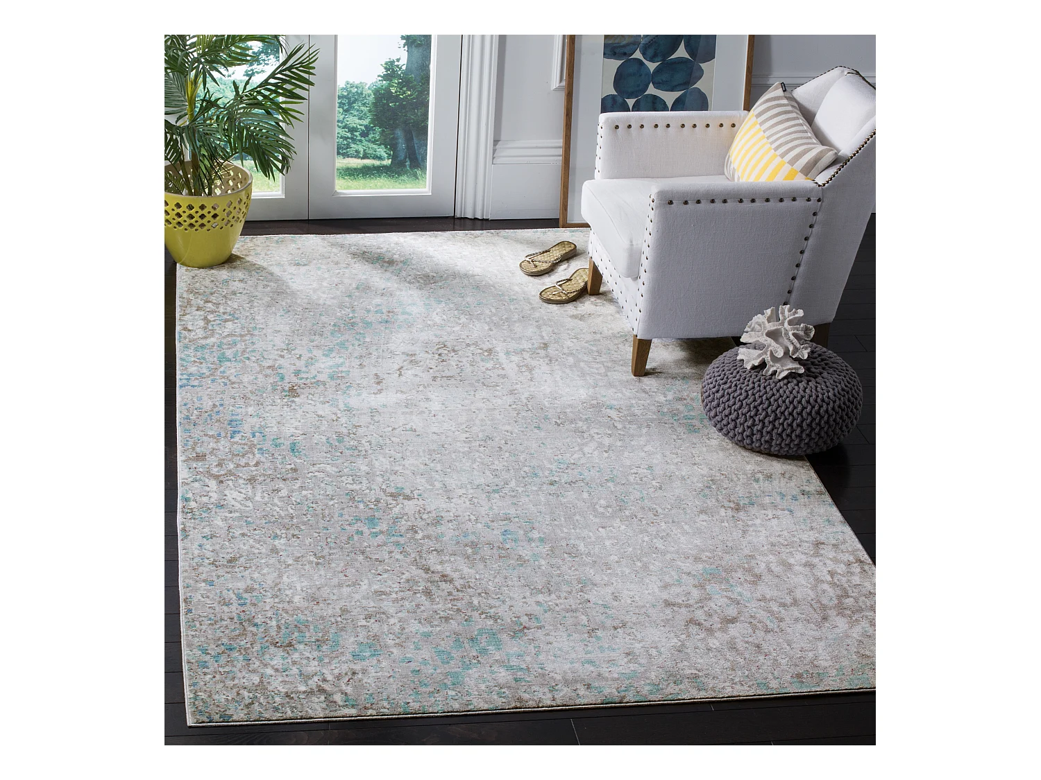 Tapis Gris/Bleu 152 X 244 cm - Steller