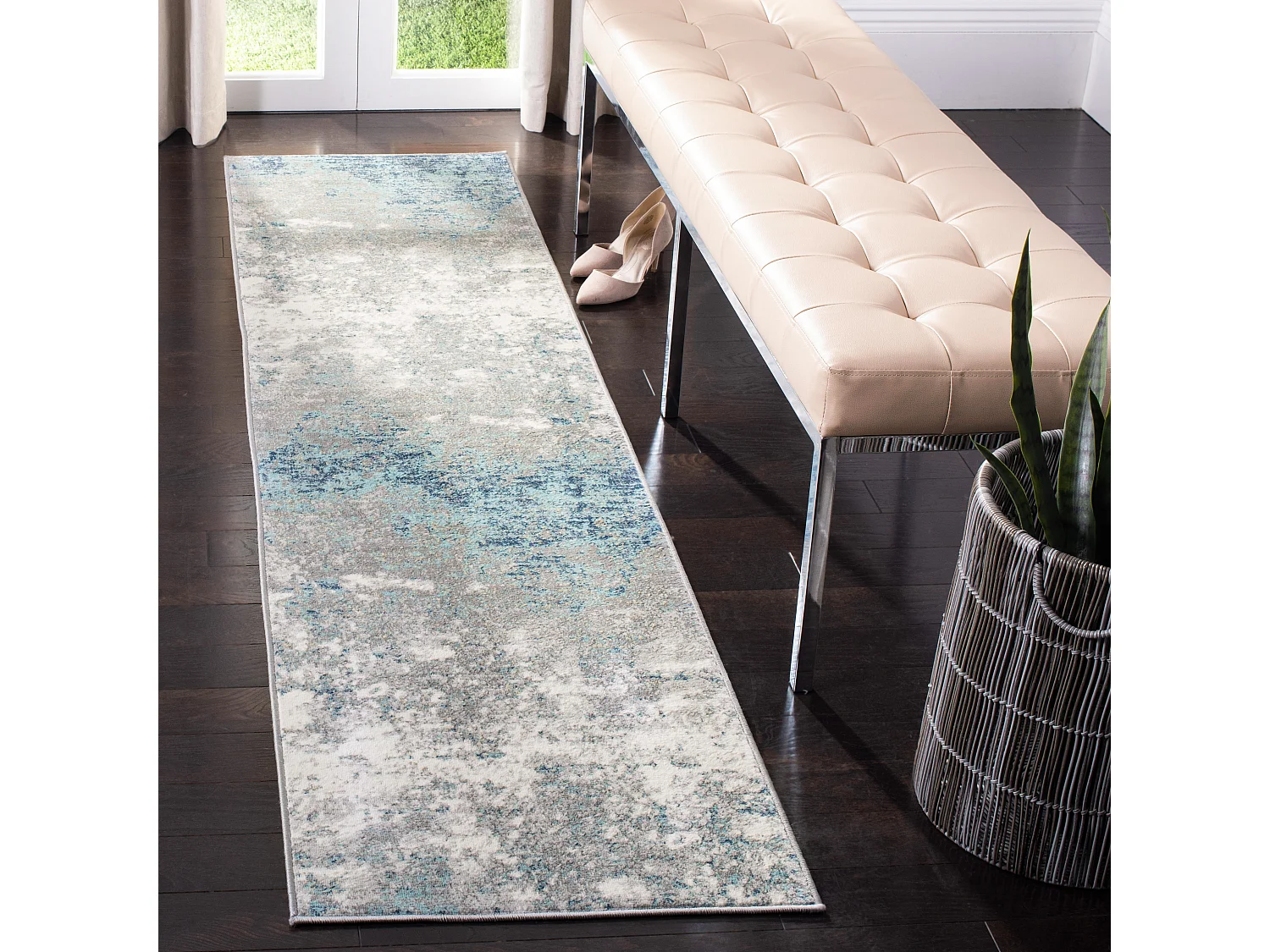 Tapis Gris/Bleu 61 X 244 cm - Jassi