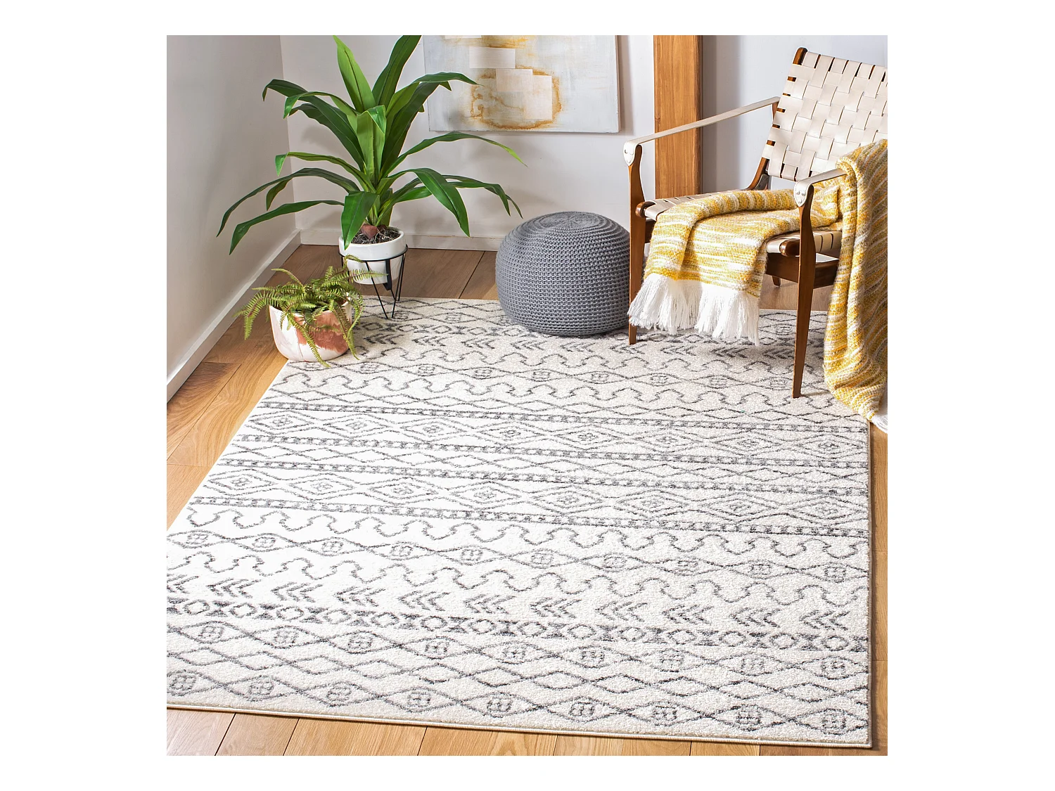 Tapis Blanc 165 X 231 cm - Marine