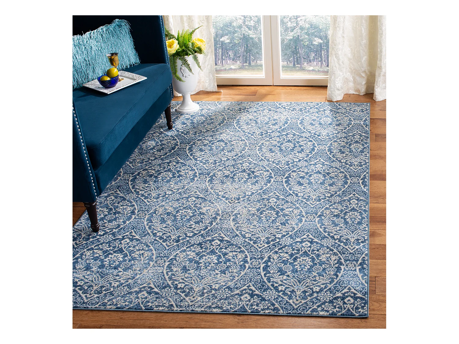 Tapis Bleu Marine/Gris 183 X 274 cm - Camille