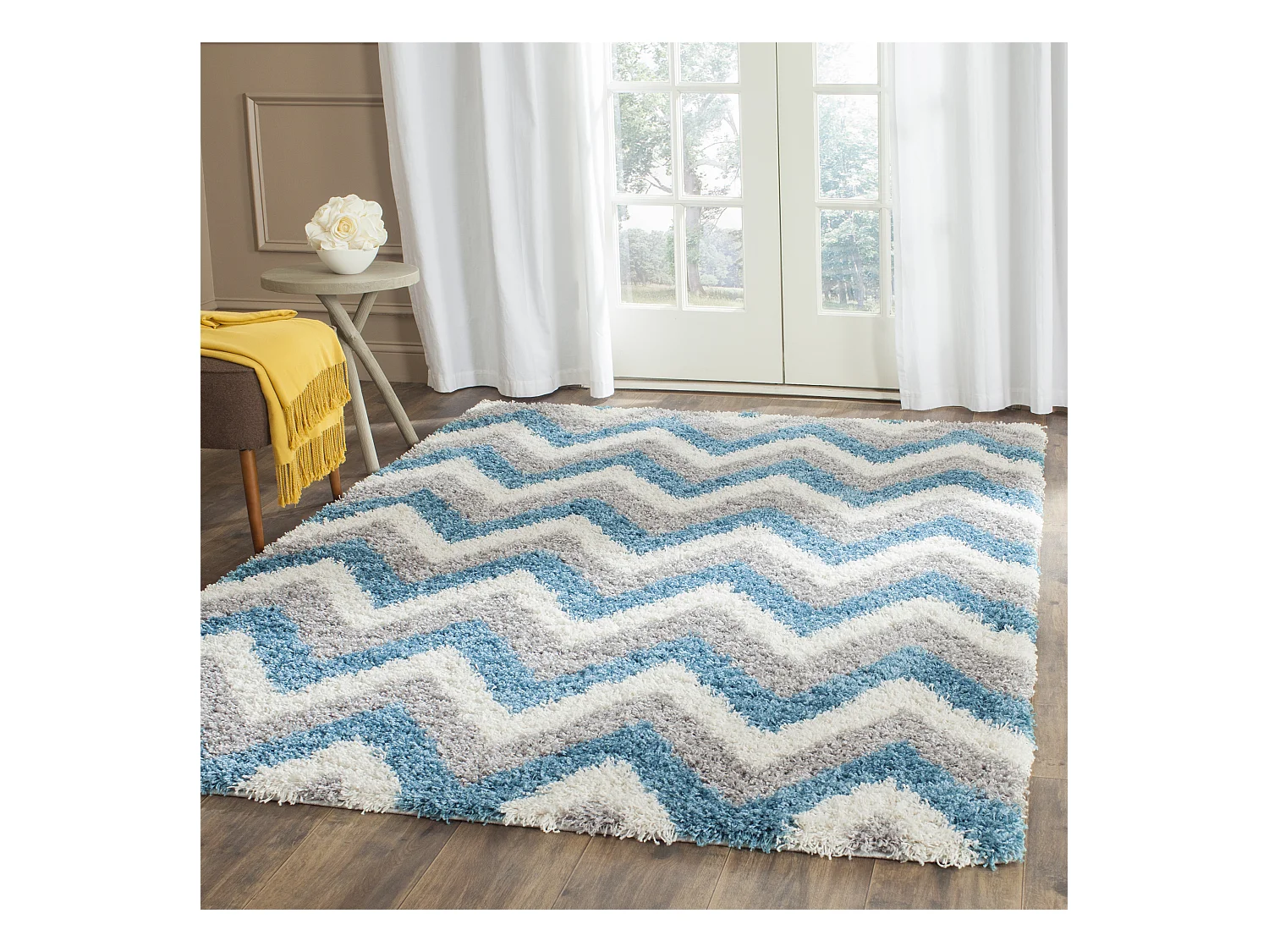 Tapis Neutre/Bleu 122 X 183 cm - Ashley