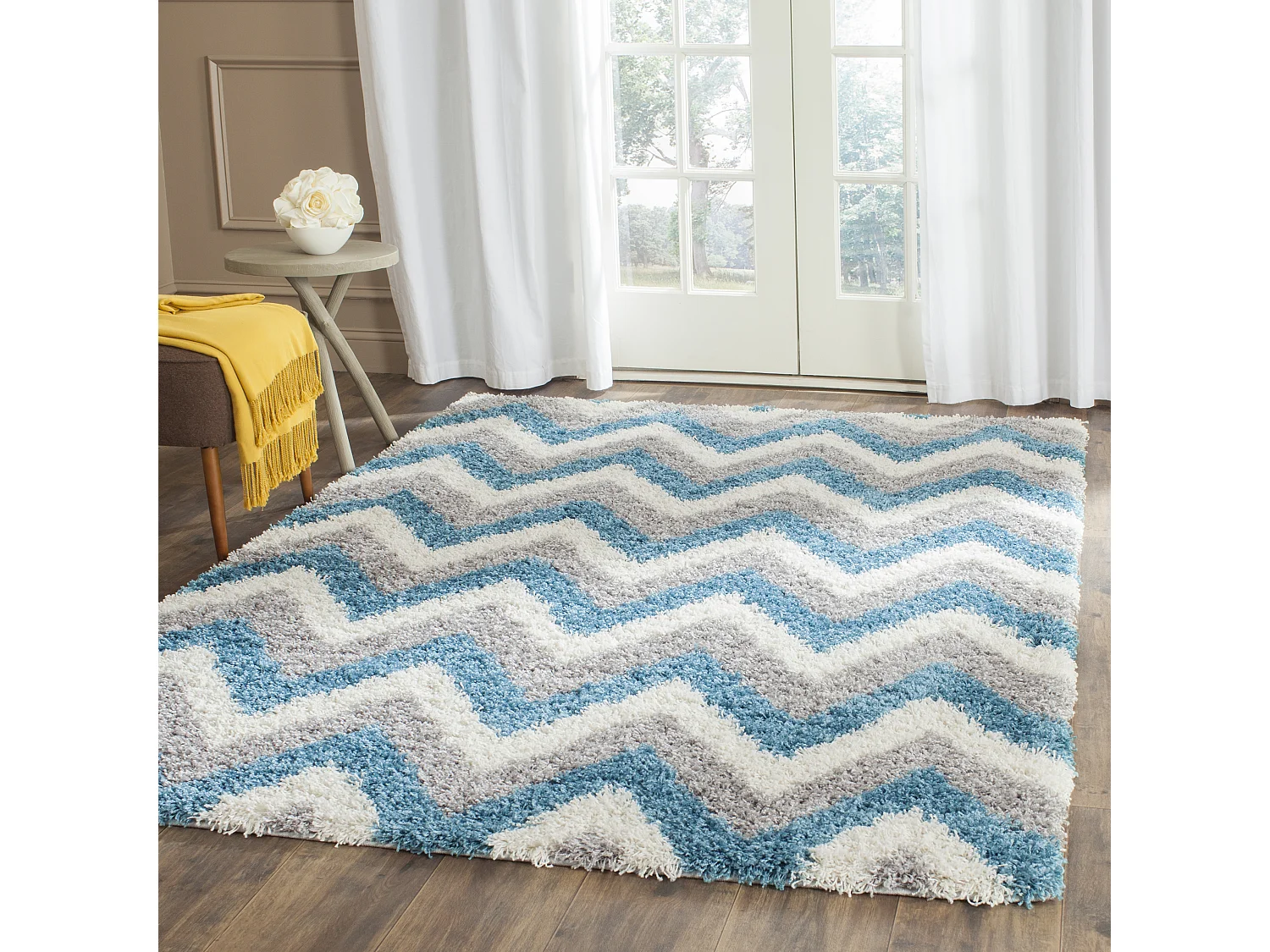 Tapis Neutre/Bleu 122 X 183 cm - Ashley