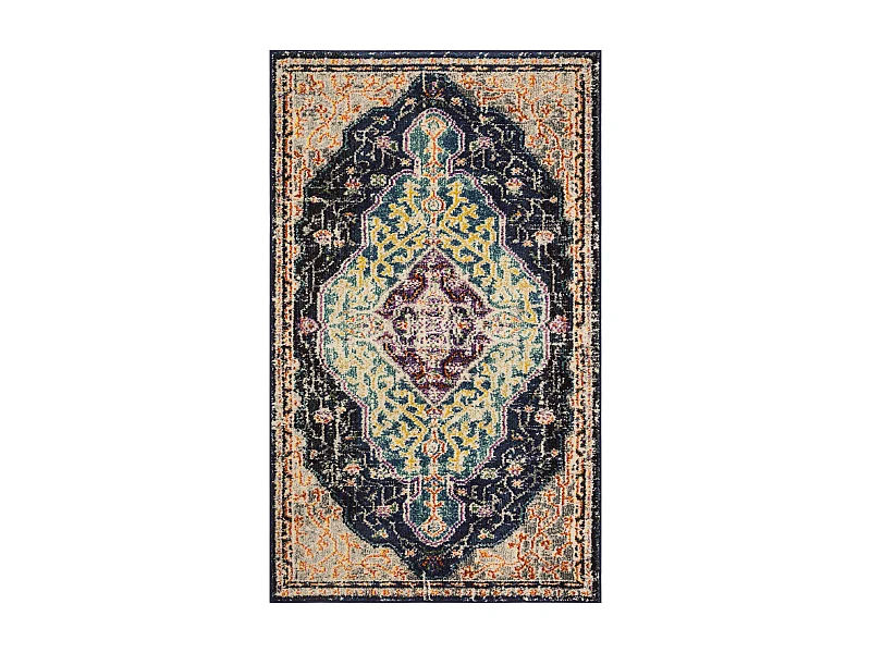 Tapis Noir/Bleu 91 X 152 cm - Calliope