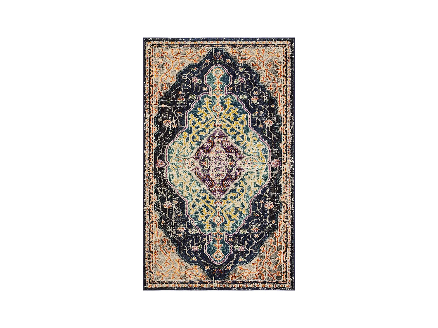 Tapis Noir/Bleu 91 X 152 cm - Calliope