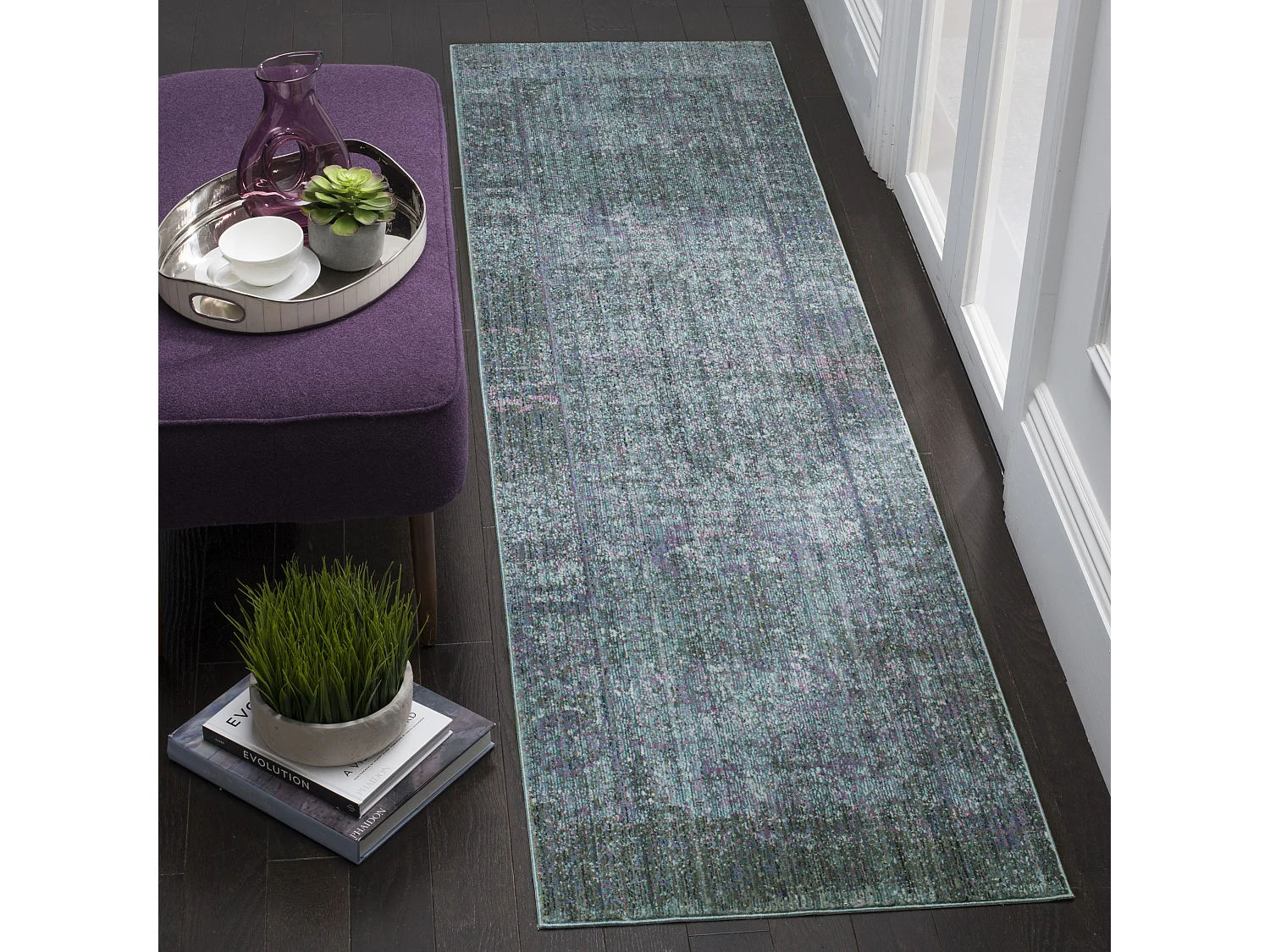 Tapis Violet/Multicolore 69 X 244 cm - Liora