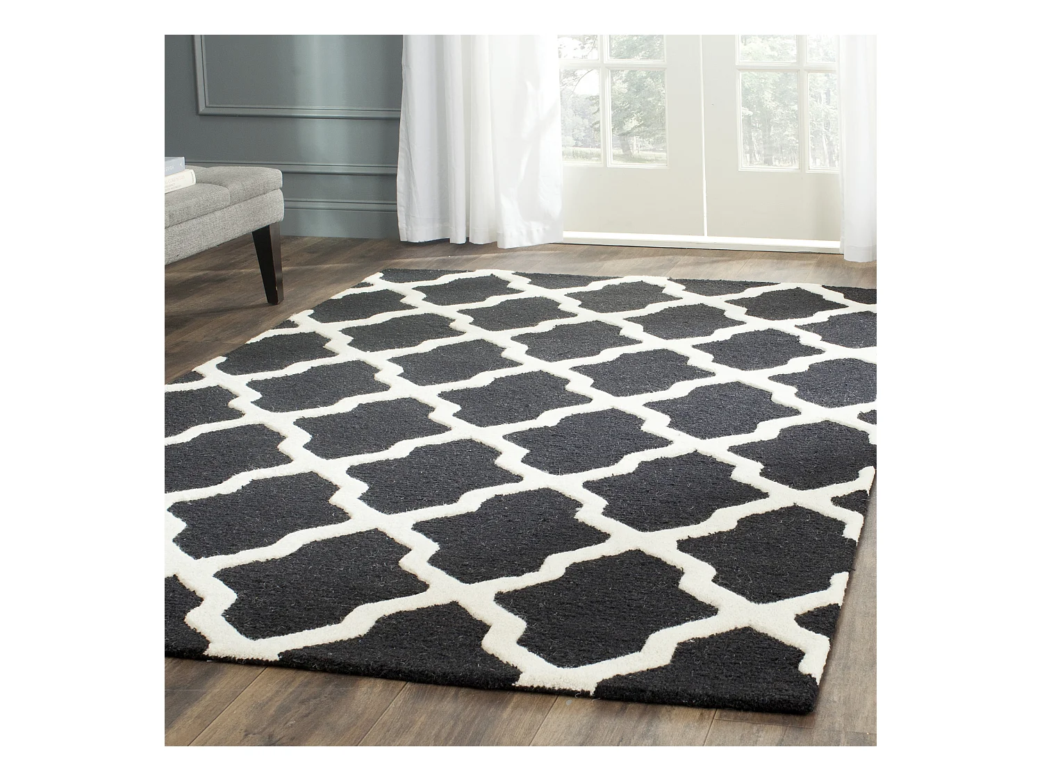 Tapis Noir/Neutre 152 X 244 cm - Ava