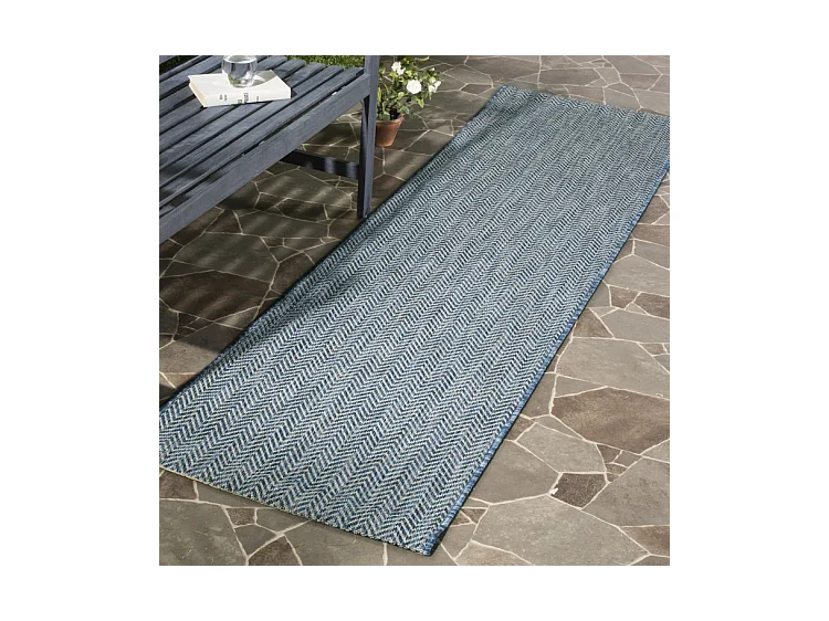 Tapis Bleu Marine/Gris 69 X 201 cm - Irina