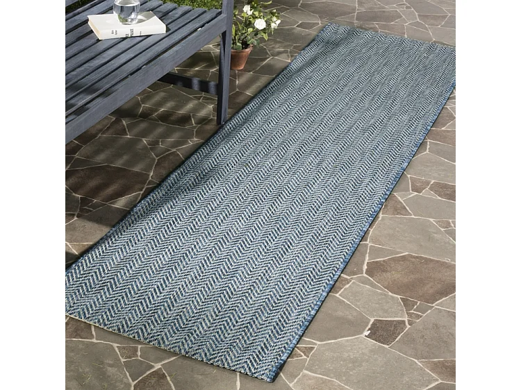Tapis Bleu Marine/Gris 69 X 201 cm - Irina