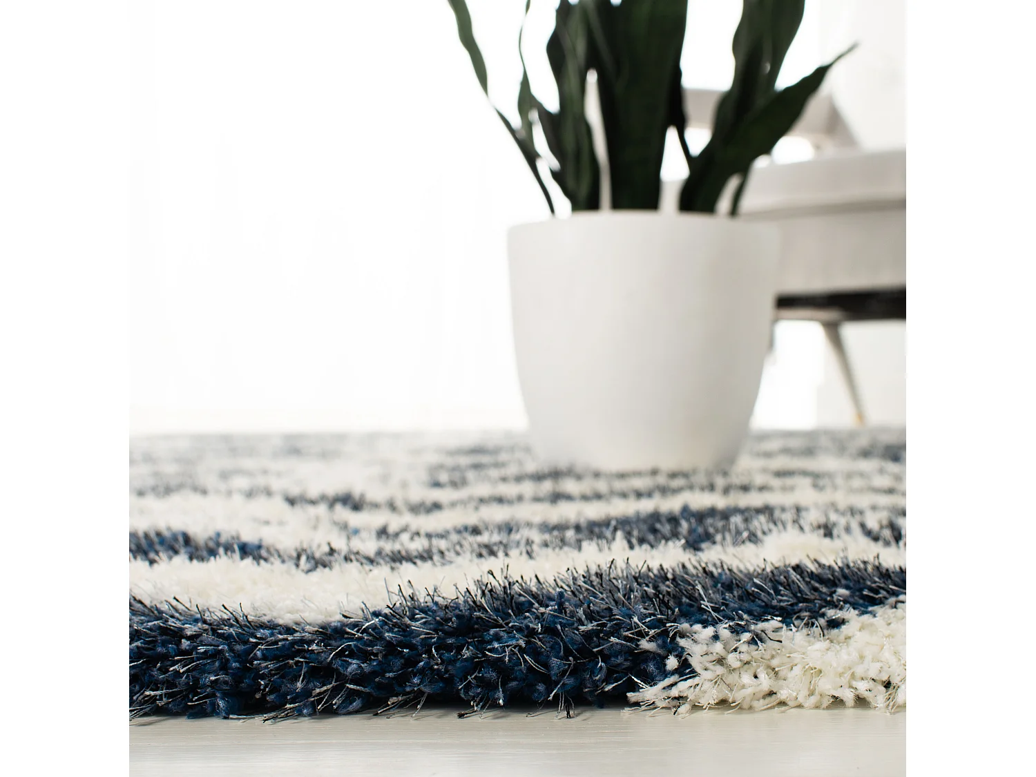 Tapis Neutre/Bleu 122 X 183 cm - Frances