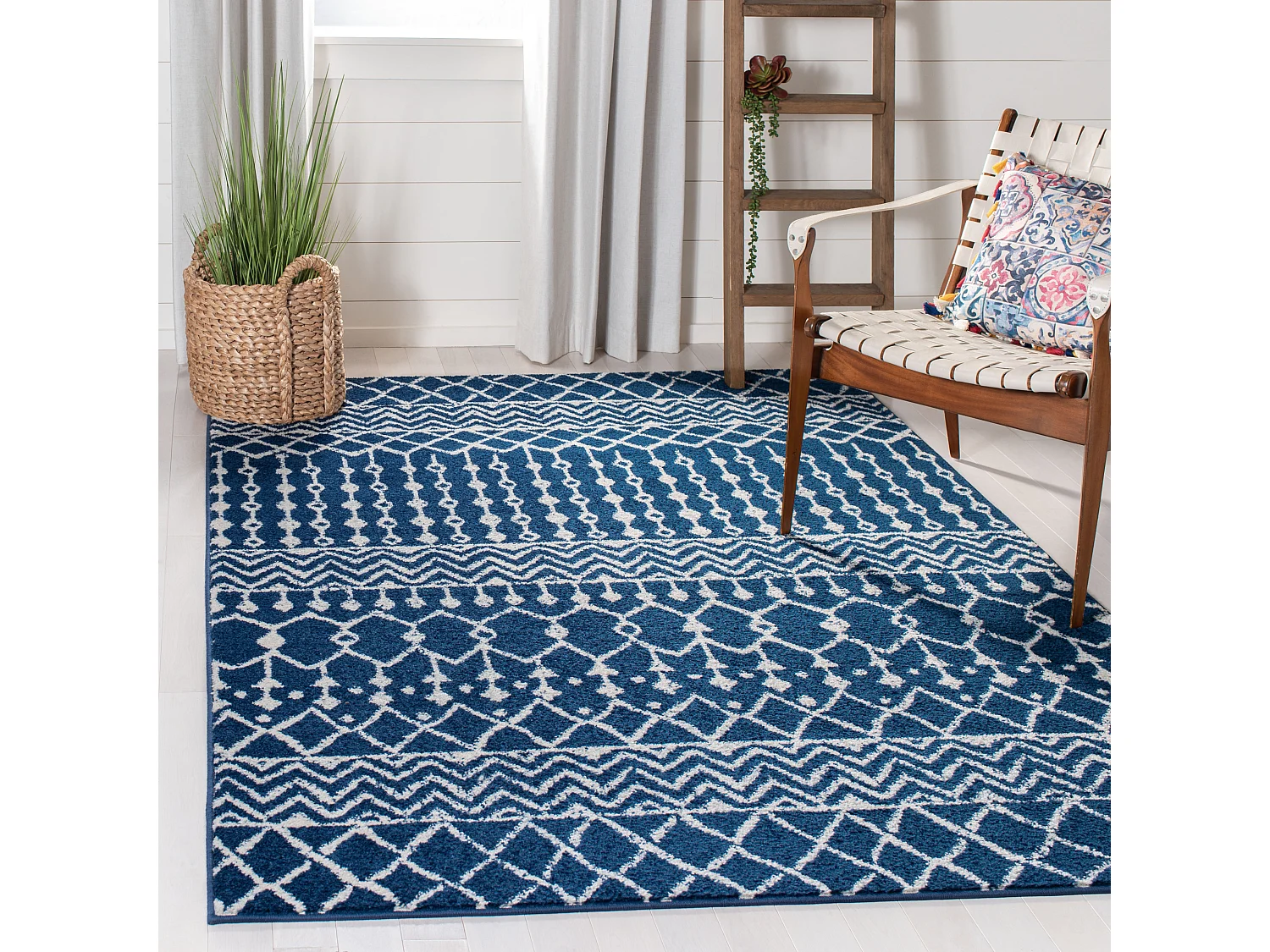 Tapis Bleu Marine/Neutre 122 X 183 cm - Cecilia