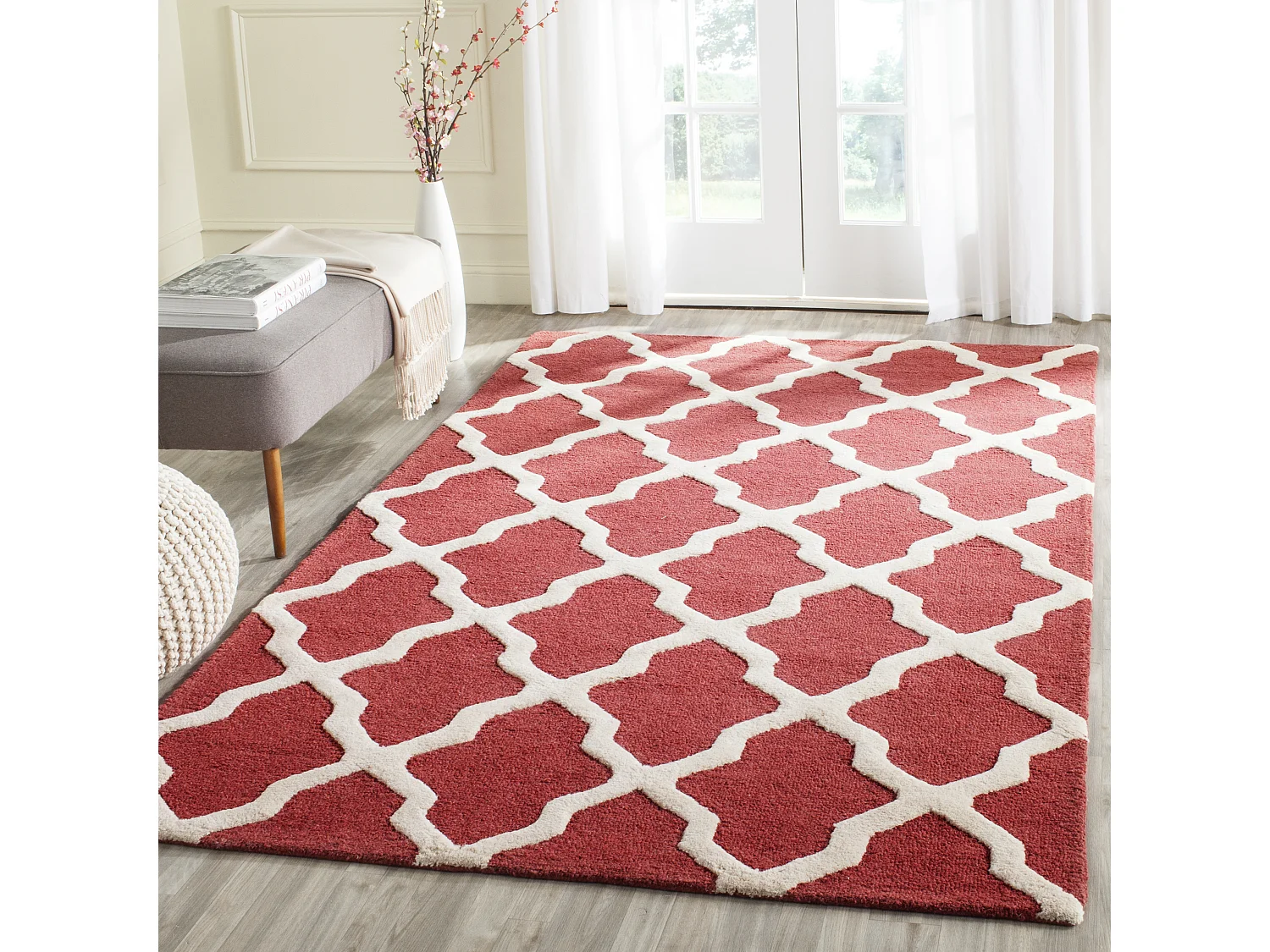 Tapis Rouge/Neutre 183 X 274 cm - Ava