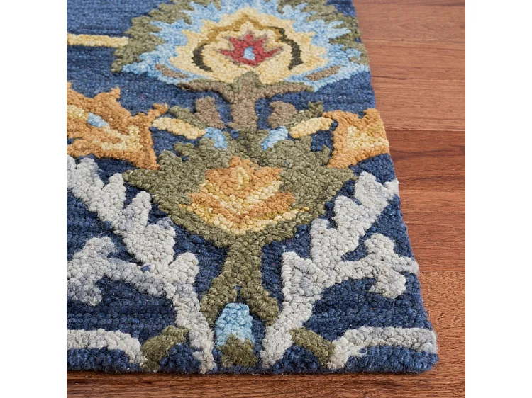 Tapis Bleu Marine/Multicolore 183 X 183 cm - Juni