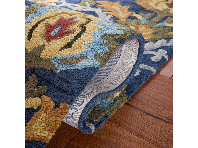 Tapis Bleu Marine/Multicolore 183 X 183 cm - Juni