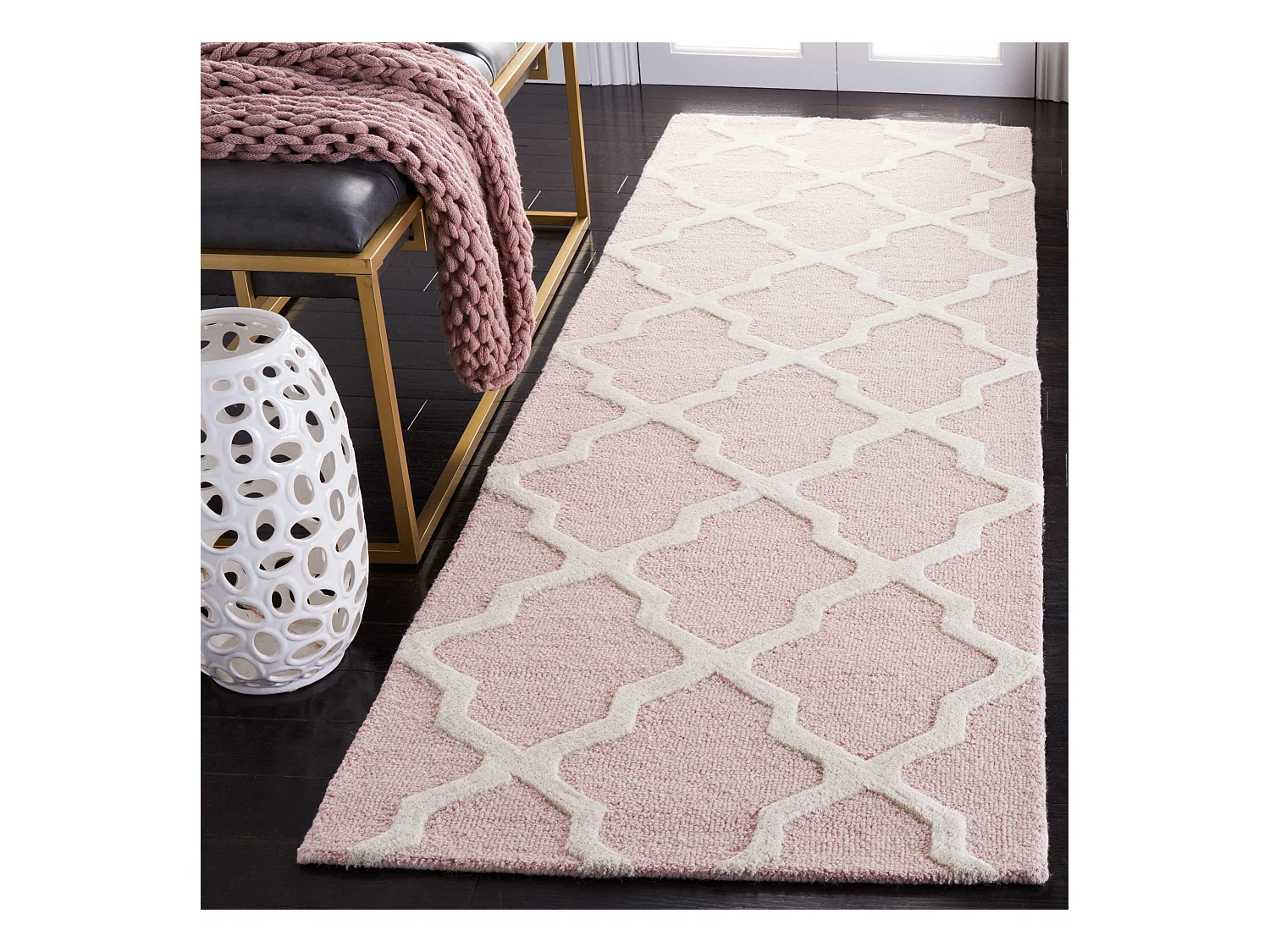 Tapis Rose/Neutre 76 X 244 cm - Ava