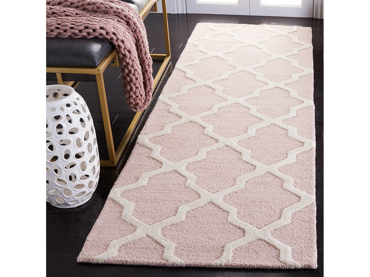 Tapis Rose/Neutre 76 X 244 cm - Ava