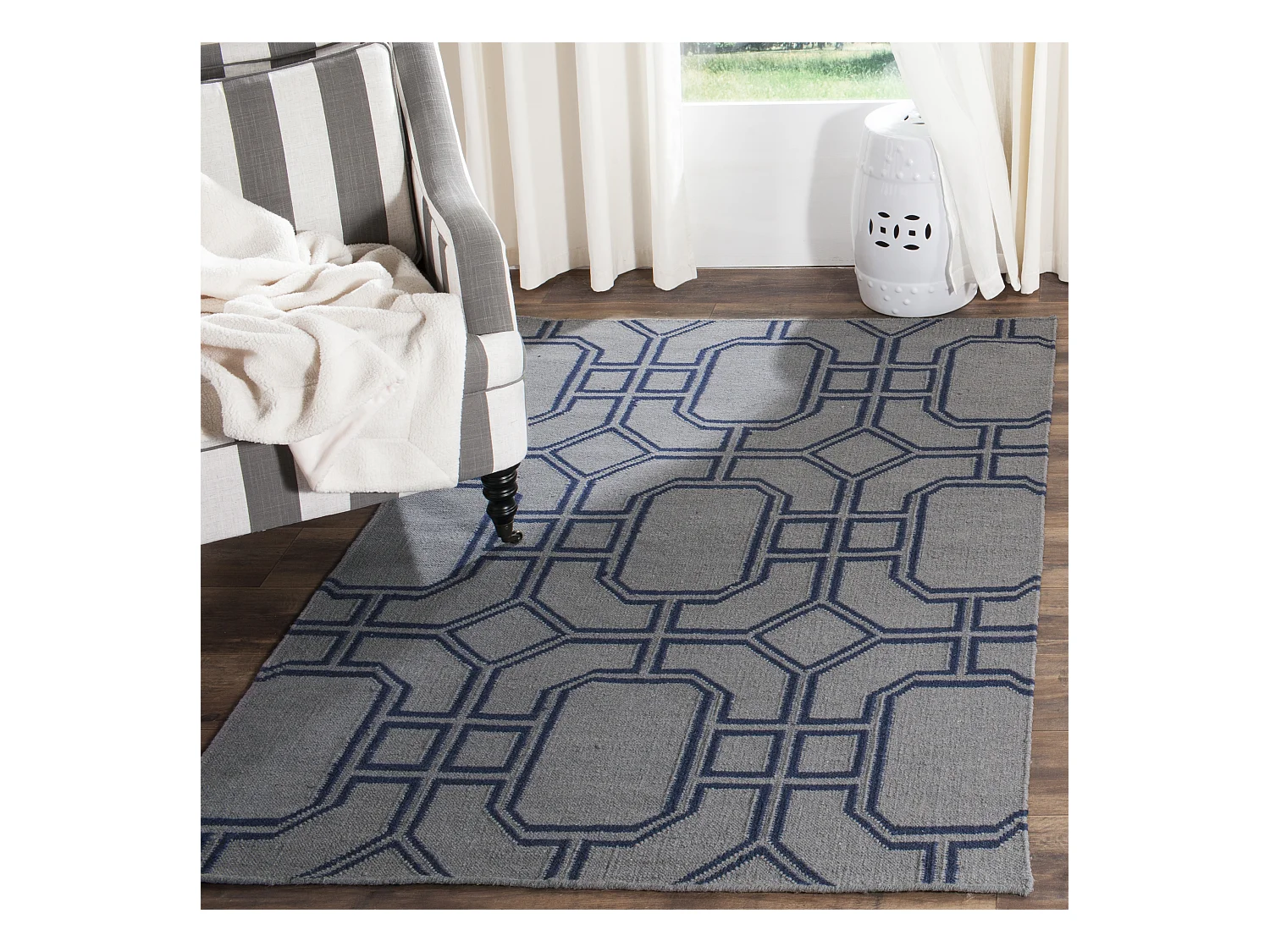 Tapis Gris/Bleu 122 X 183 cm - Bellina