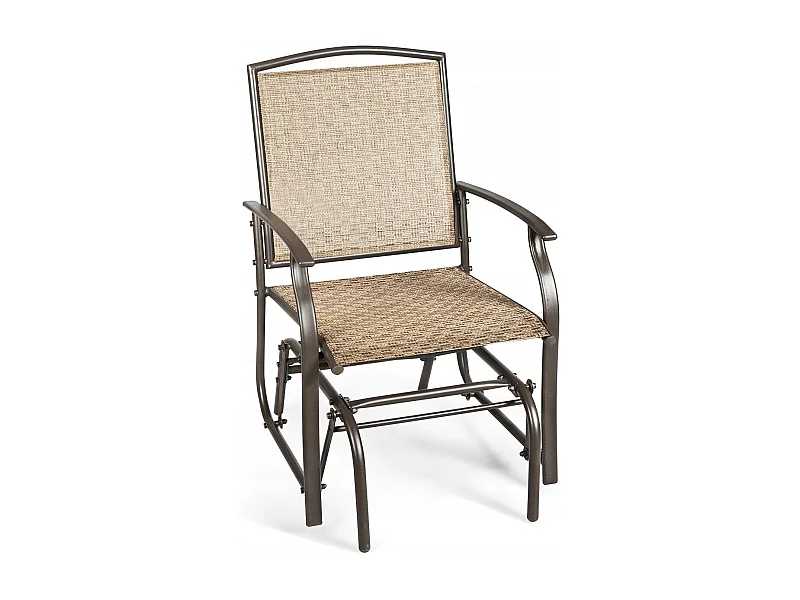 Sedia a dondolo con struttura di metallo, Sedia per cortile giardino veranda piscina prato