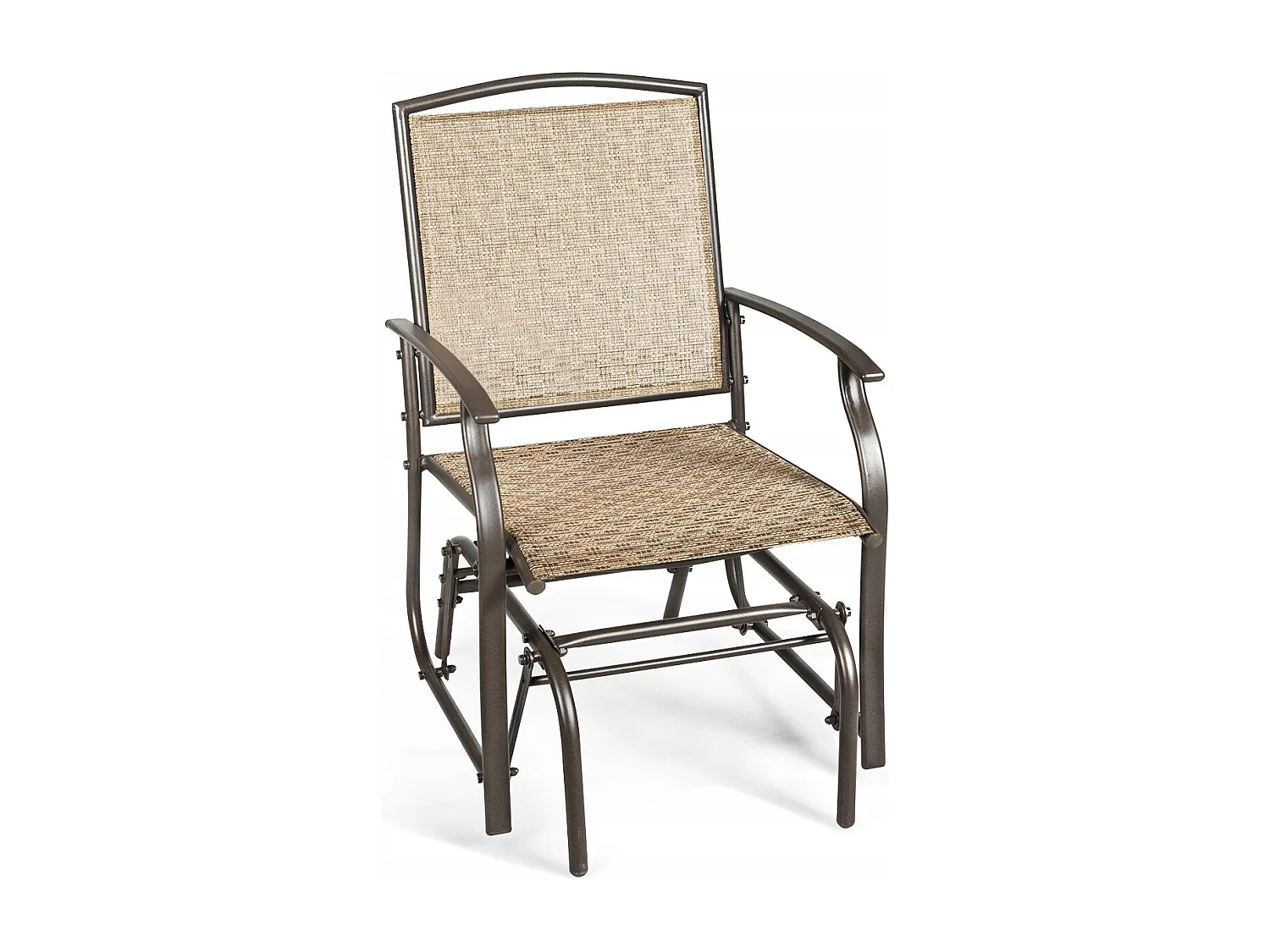 Sedia a dondolo con struttura di metallo, Sedia per cortile giardino veranda piscina prato