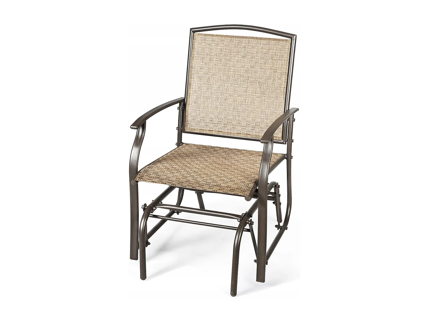 Sedia a dondolo con struttura di metallo, Sedia per cortile giardino veranda piscina prato