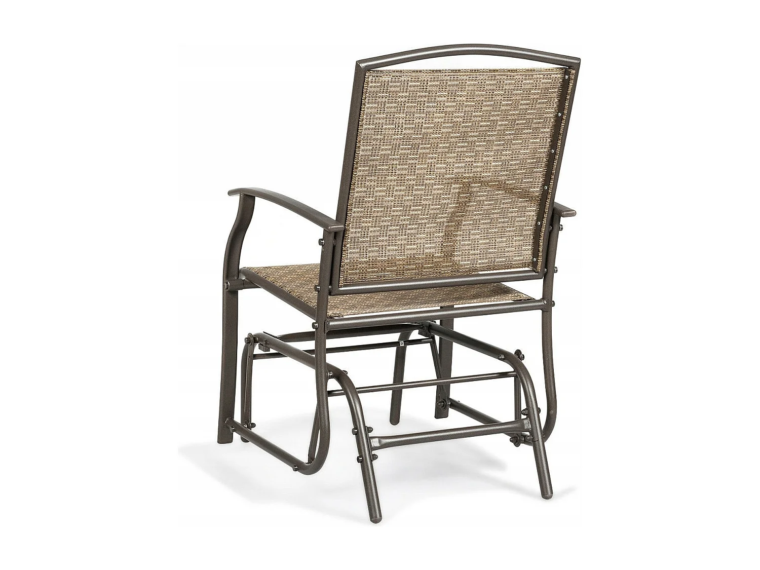 Sedia a dondolo con struttura di metallo, Sedia per cortile giardino veranda piscina prato