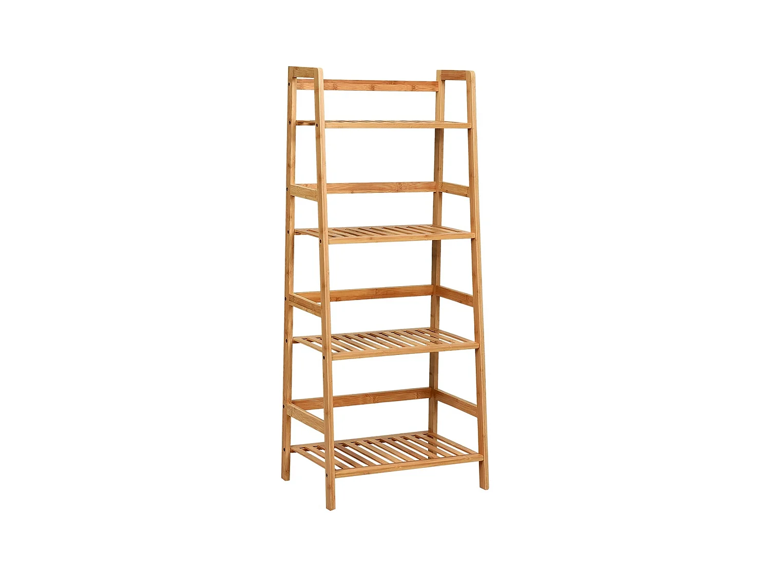 Bibliothèque à 4 Étages en Bambou Étages de Rangement pour Séjour Cuisine Bureau Nature