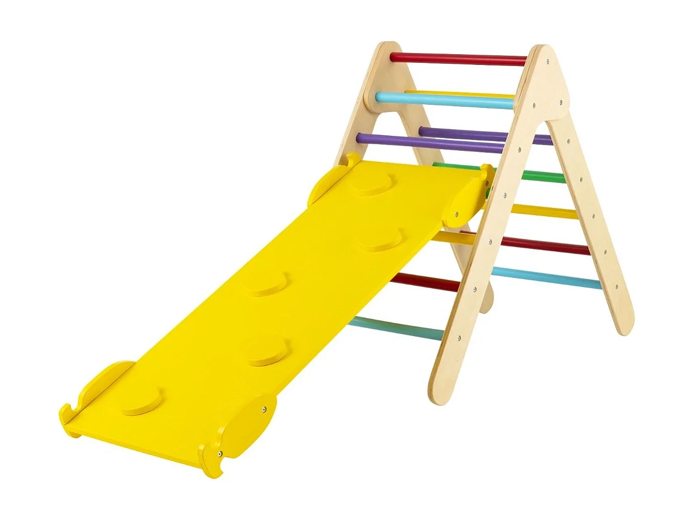 Arrampicata giocattolo a triangolo per bambini 3-in-1, Arrampicatore con rampa di scivolo a 2 lati Colorato