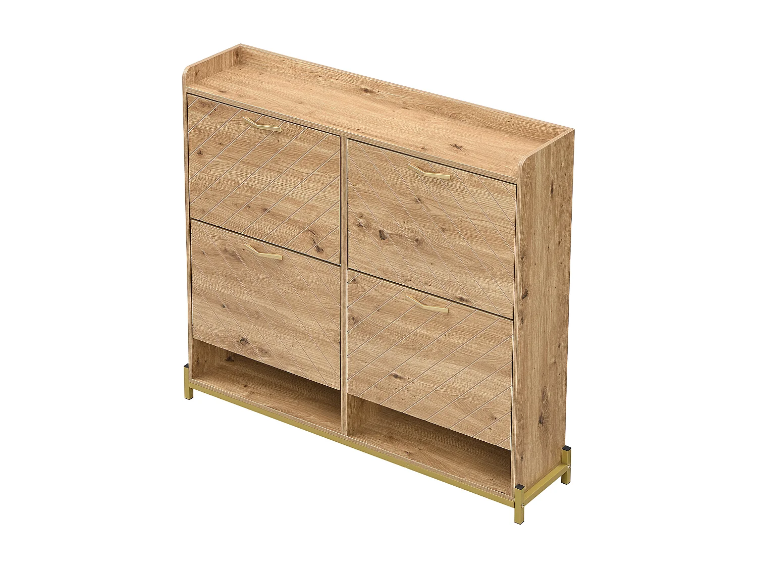 Meuble à chaussures en bois avec 4 tiroirs rabattables, meuble en bois, 108,5x24x100 cm