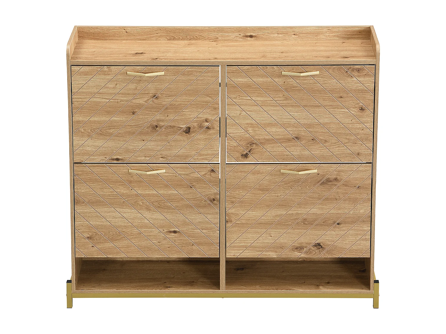 Meuble à chaussures en bois avec 4 tiroirs rabattables, meuble en bois, 108,5x24x100 cm