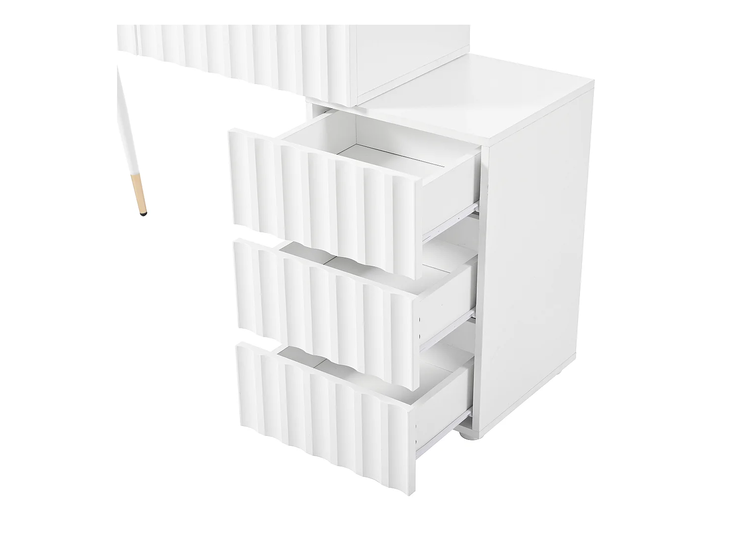 Moderne kaptafel met LED-spiegel en 3 lades - 100 x 40 x 127 cm - wit