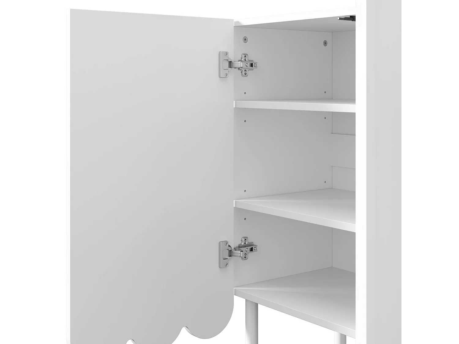 Witte eetkamermeubel, 3-deurs dressoir, multifunctioneel 120x35x80 cm Kleur Wit