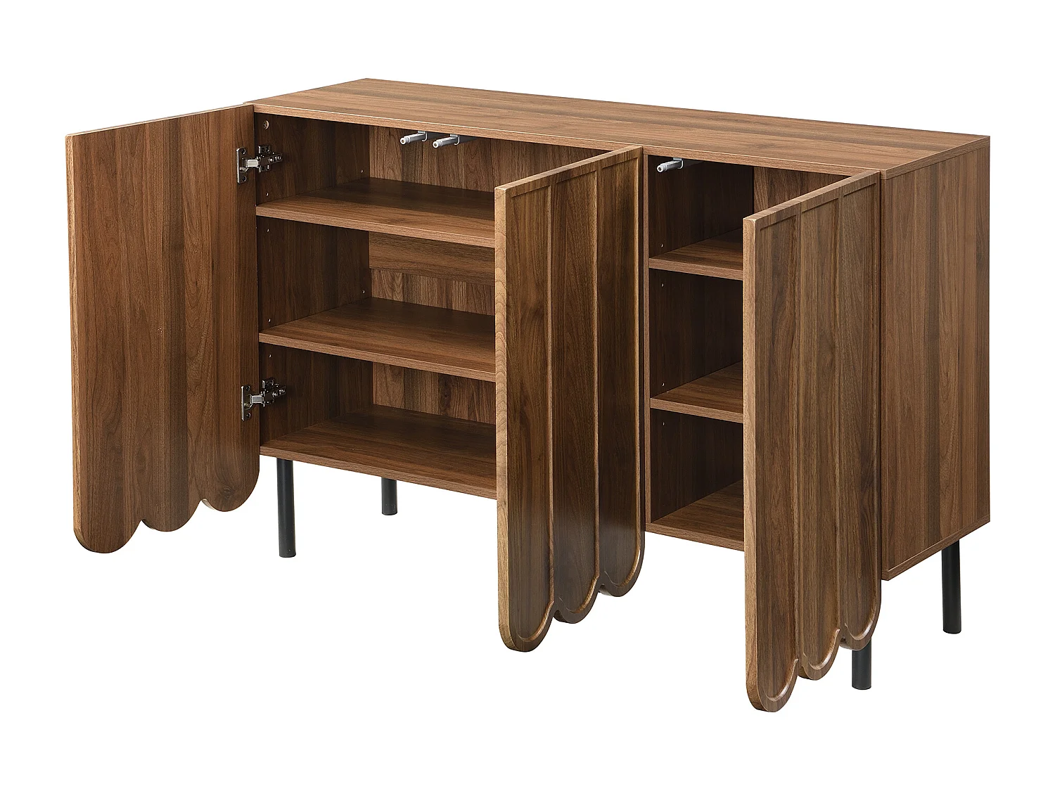 Meuble de salle à manger noyer, buffet 3 portes, multifonctionnel, 120x35x80 cm, noyer