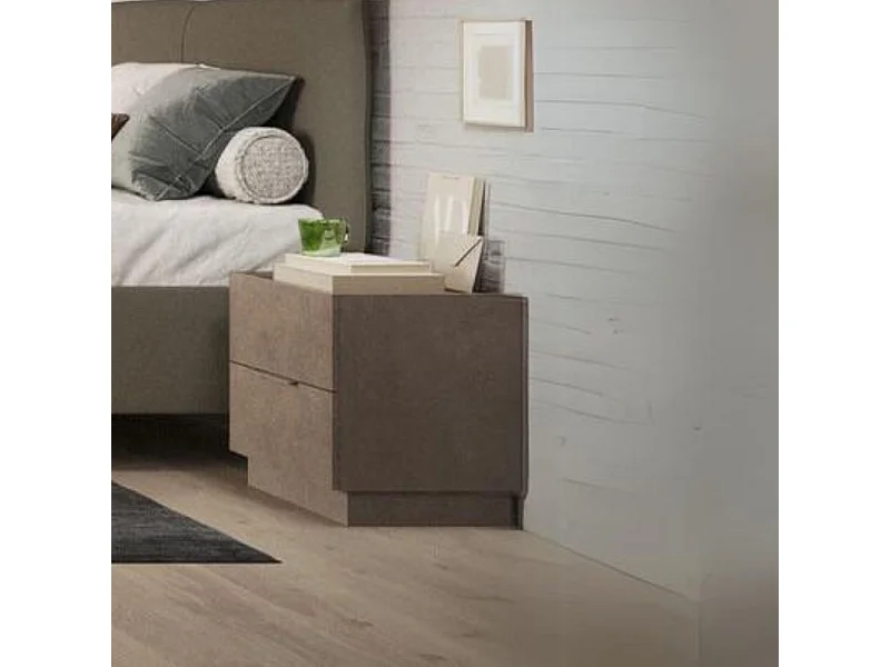 Comodino 2 cassetti Mustella colore bronzo