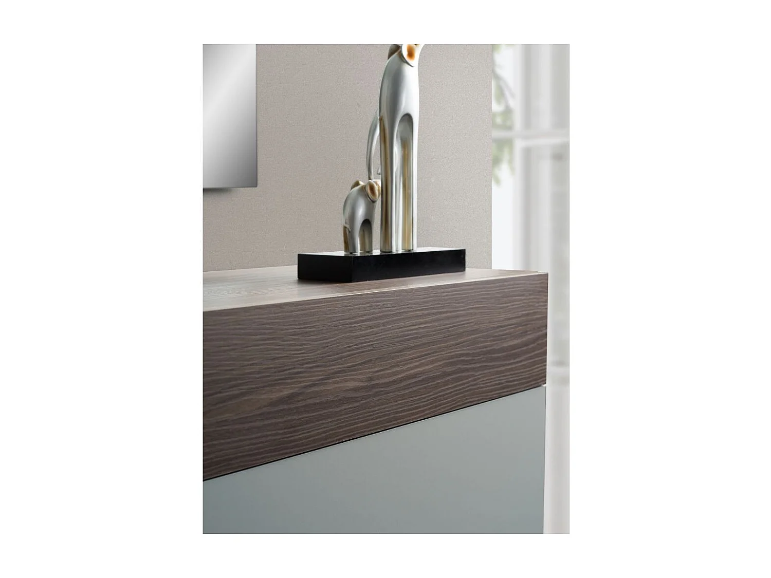 Camera da letto Amor bianco e grigio con armadio 6 ante specchiato e letto contenitore – Eleganza Moderna