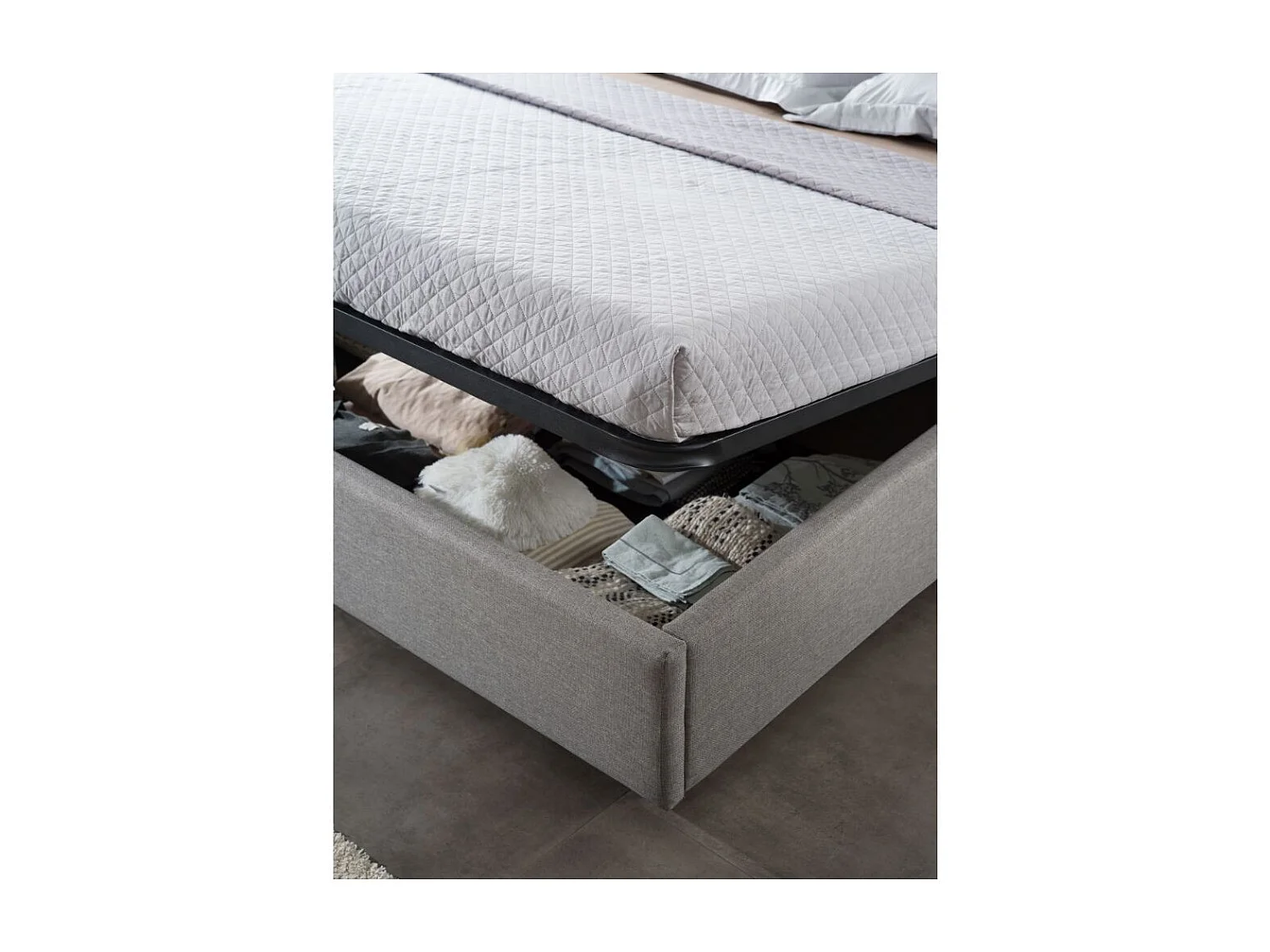 Camera da letto Amor bianco e grigio con armadio 6 ante specchiato e letto contenitore – Eleganza Moderna