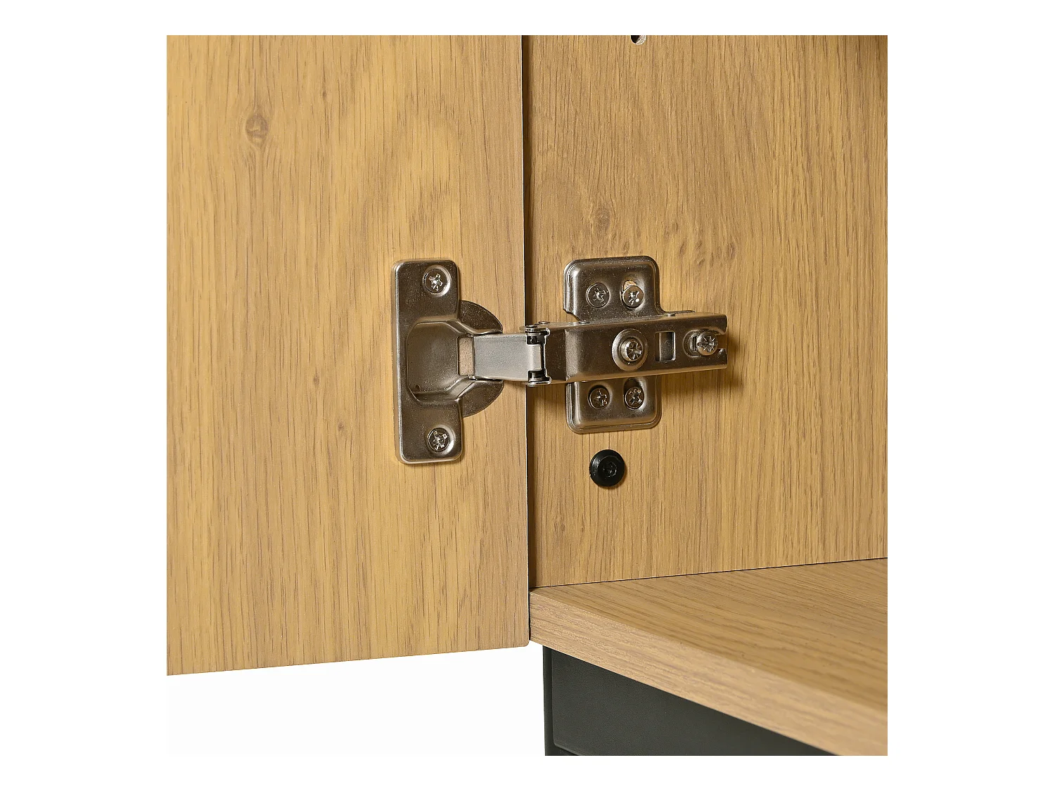 Ladekast van natuurlijk hout met 3 lades en 2 deuren, afmetingen: 75x40x140 Functioneel meubilair