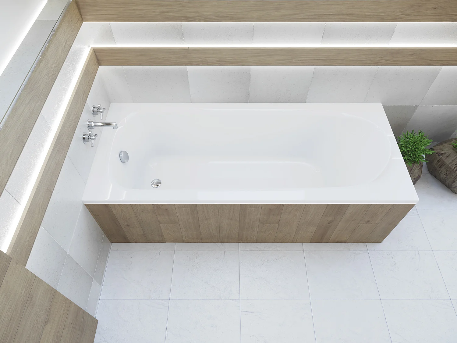 Badewanne Rechteck MEDIUM 160x75 mit Styroporverkleidung | Ablauf & Füße GRATIS !