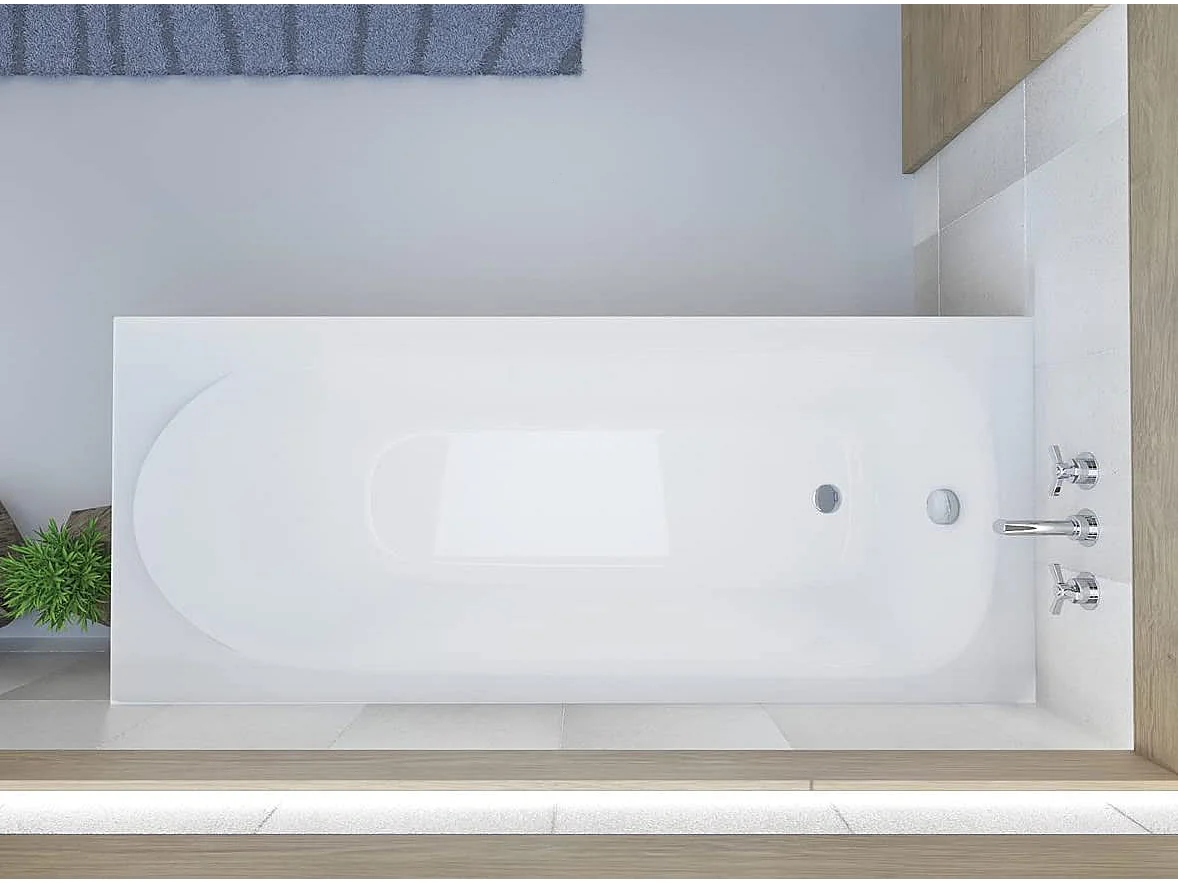 Badewanne Rechteck MEDIUM 160x75 mit Styroporverkleidung | Ablauf & Füße GRATIS !