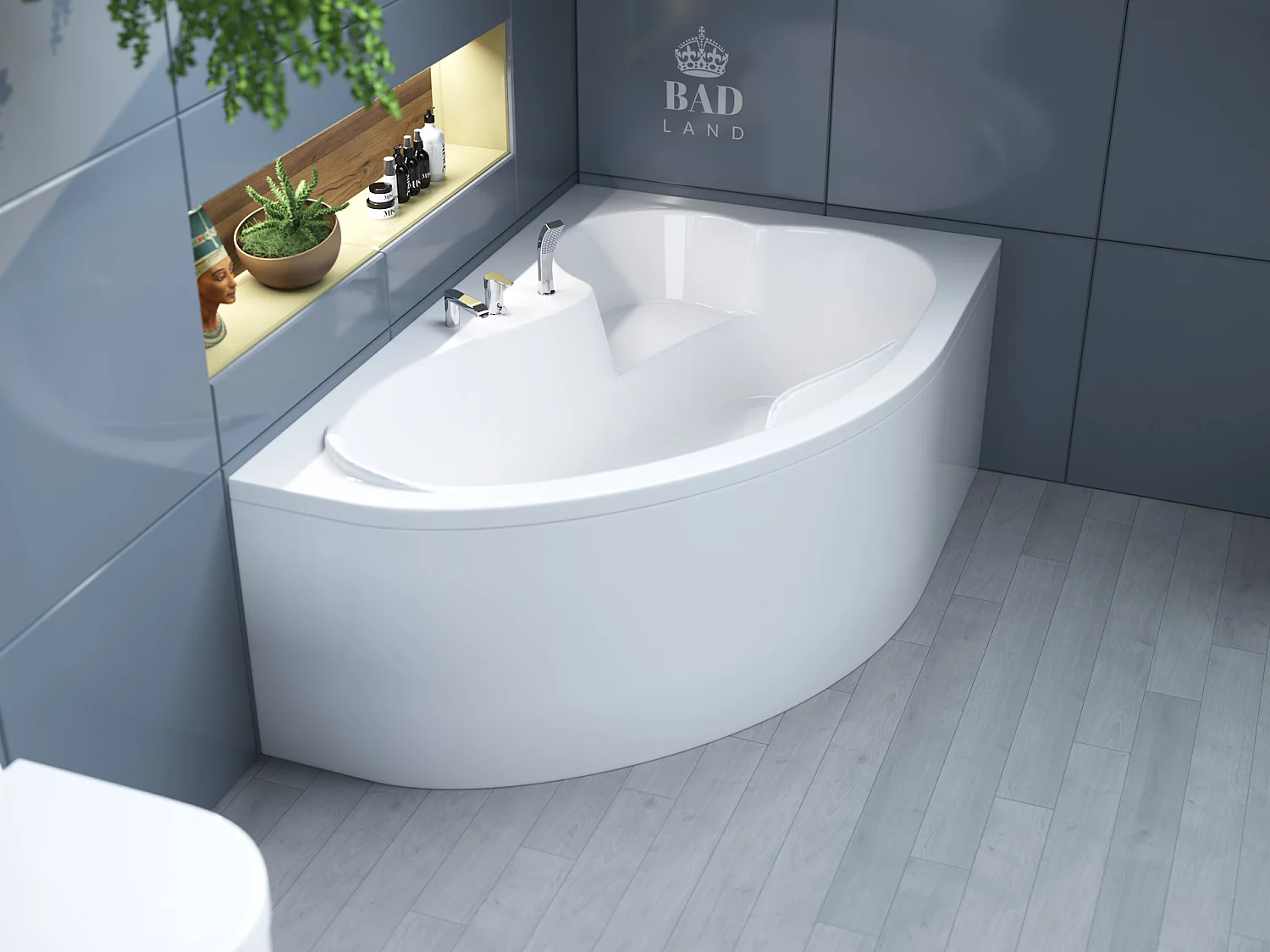 Badewanne Eckwanne MEGA 160x105 Rechts mit AcrylSchürze | Ablauf & Füße GRATIS !