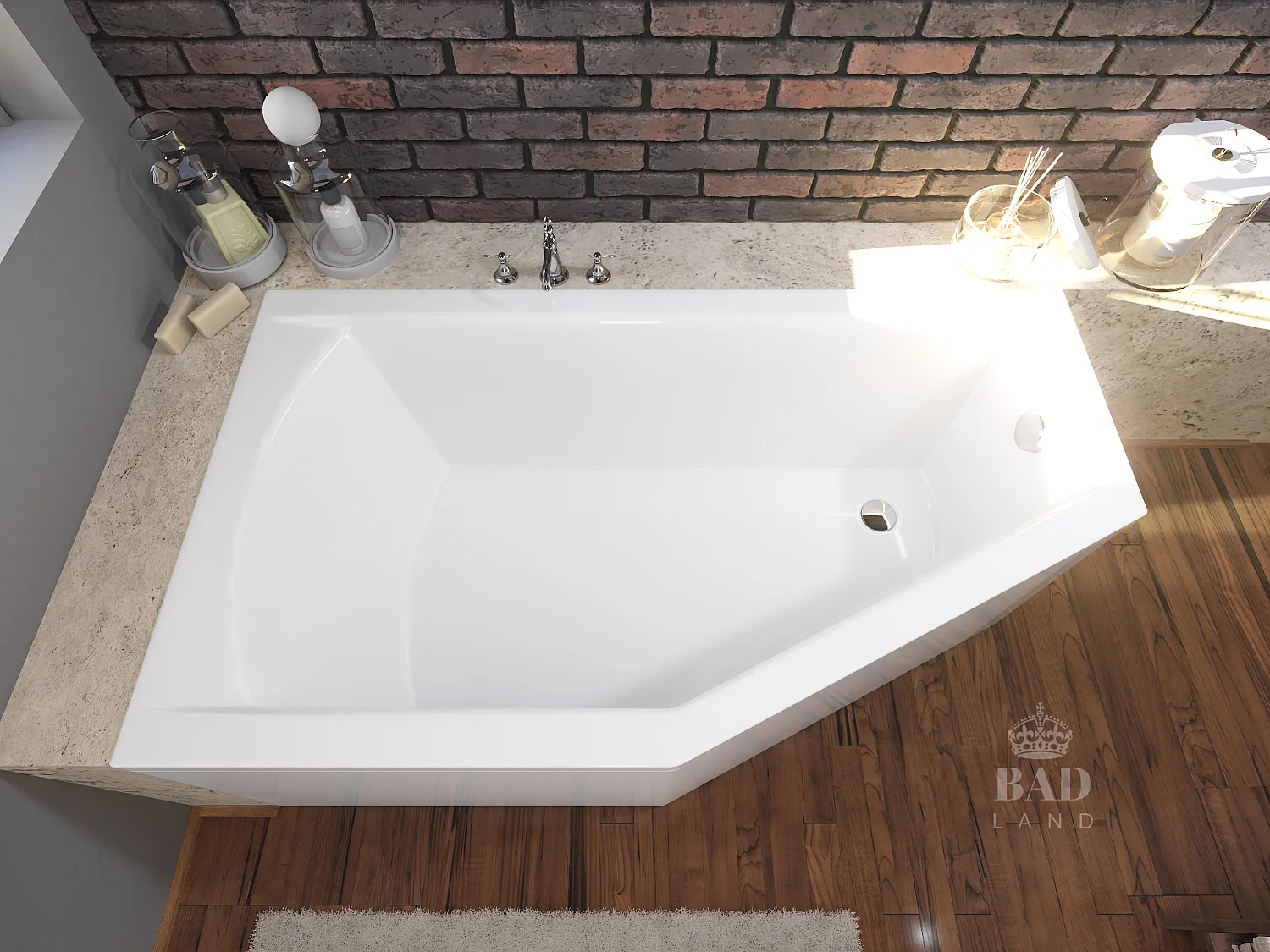 Badewanne Eckwanne SELENA 160x90 Links mit AcrylSchürze | Ablauf & Füße GRATIS !