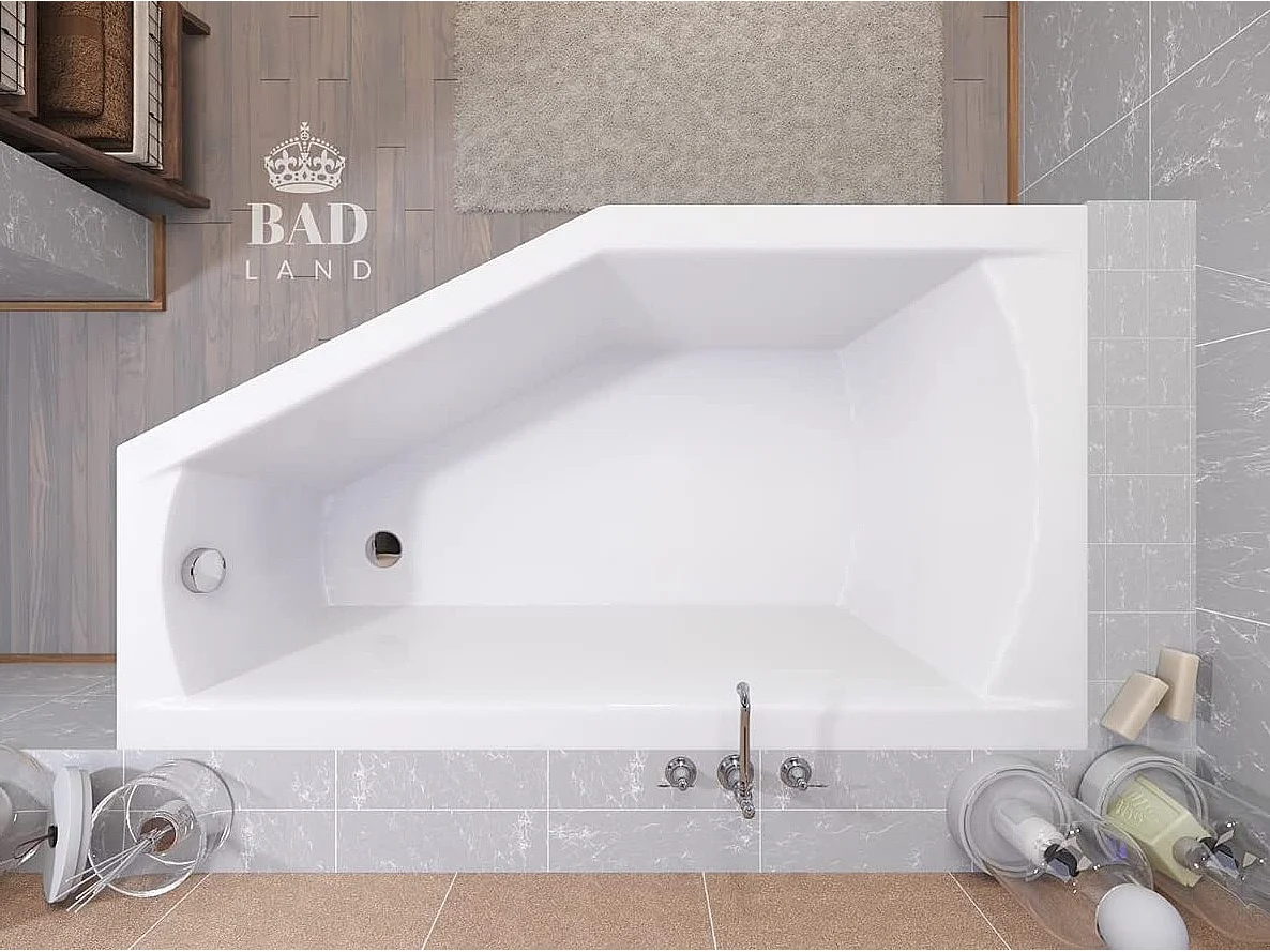 Badewanne Eckwanne SELENA 160x90 Links mit AcrylSchürze | Ablauf & Füße GRATIS !