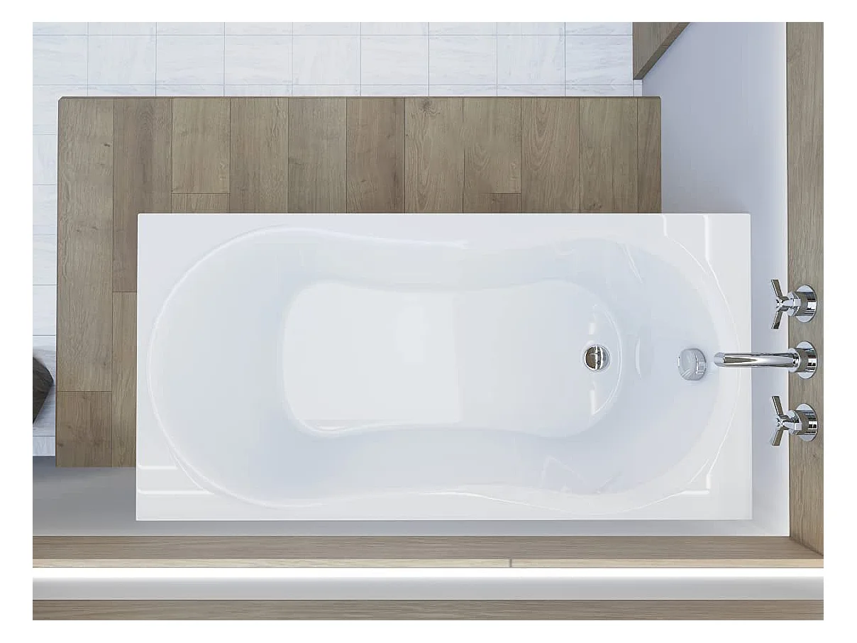 Badewanne Rechteck GRACJA 170x75 mit Wannenträger | Ablauf & Füße GRATIS !