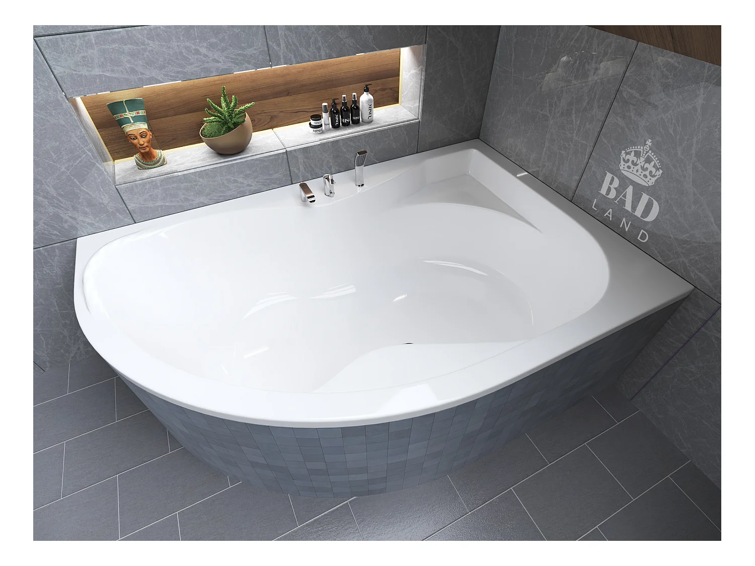 Badewanne Eckwanne DORA 170x110 Rechts | Ablauf & Füße GRATIS !