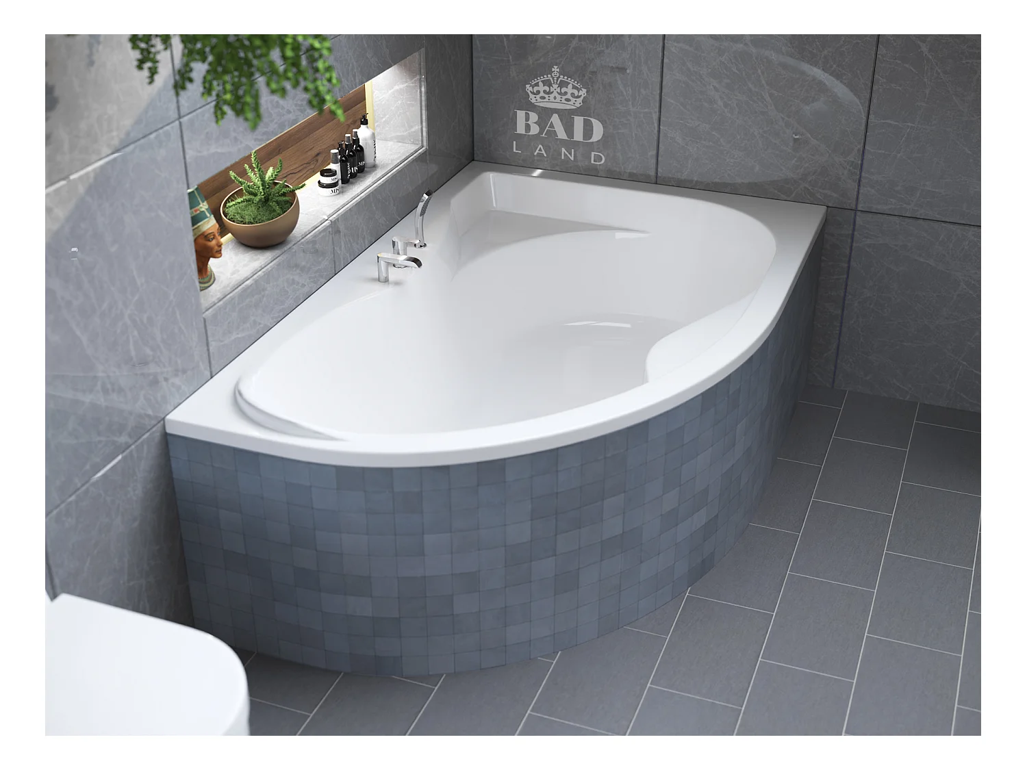 Badewanne Eckwanne DORA 170x110 Rechts | Ablauf & Füße GRATIS !