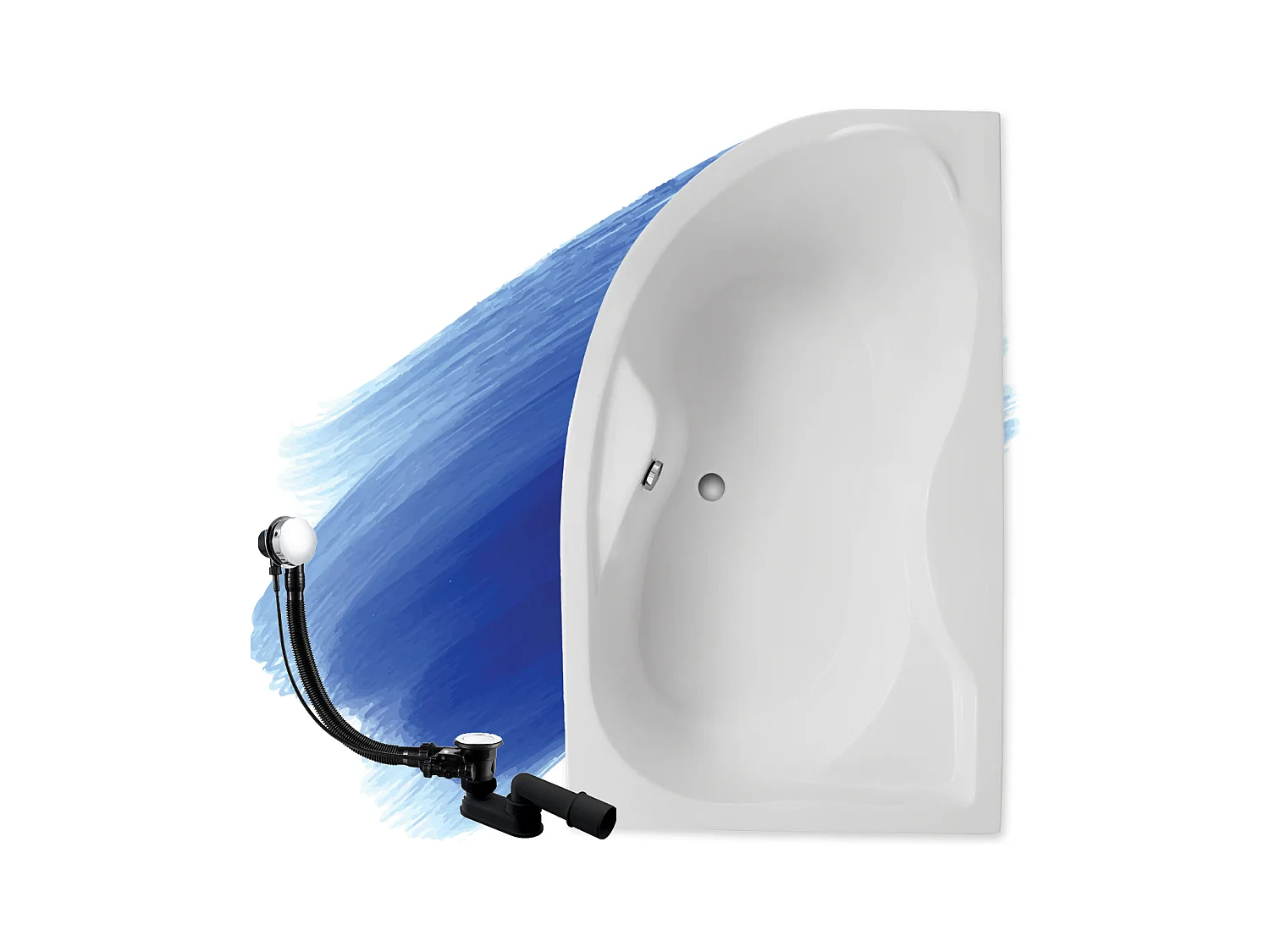 Badewanne Eckwanne DORA 170x110 Rechts | Ablauf & Füße GRATIS !