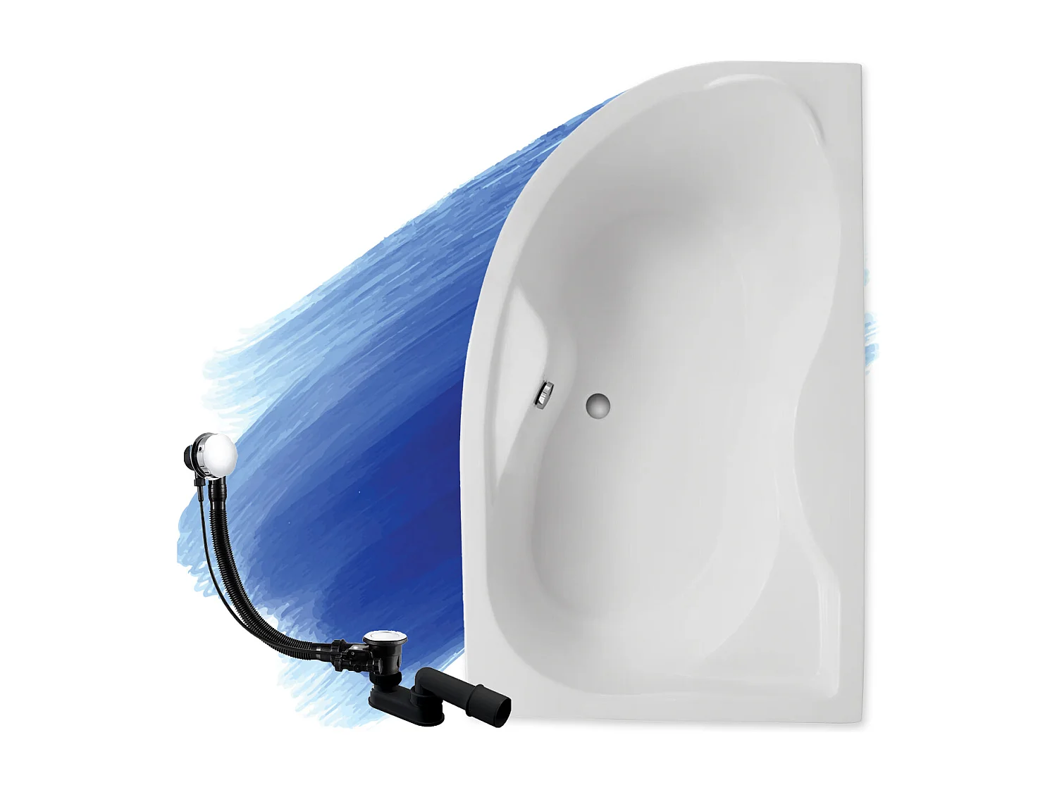 Badewanne Eckwanne DORA 170x110 Rechts | Ablauf & Füße GRATIS !