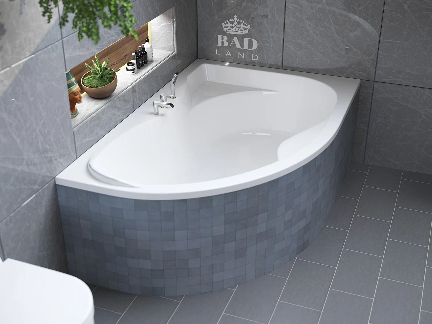 Badewanne Eckwanne DORA 170x110 Rechts | Ablauf & Füße GRATIS !