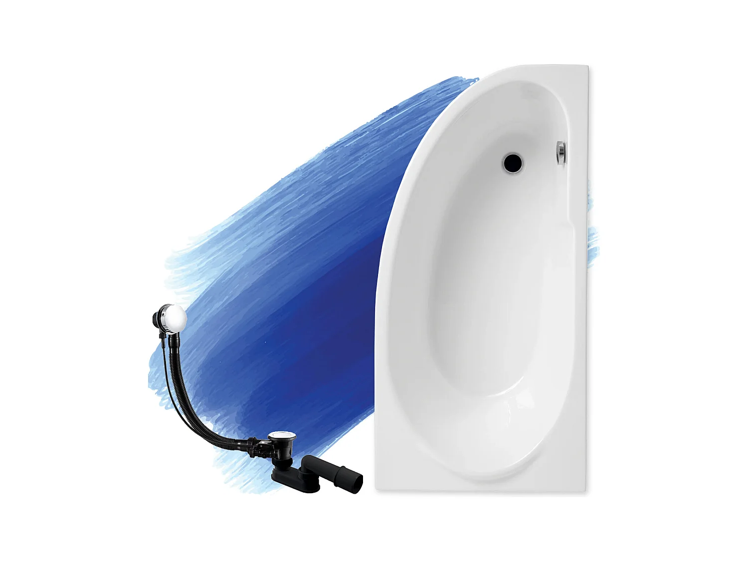 Badewanne Eckwanne MIKI 140x70 Rechts | Ablauf & Füße GRATIS !