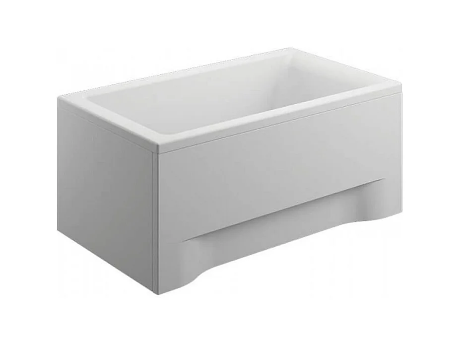 Baignoire rectangulaire 100x70 CAPRI acrylique blanc + avec Tablier + Pieds + Vidage à chromé