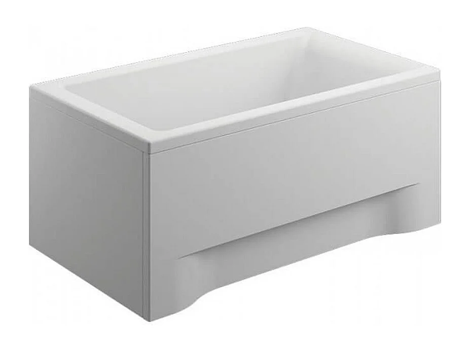 Baignoire rectangulaire 100x70 CAPRI acrylique blanc + avec Tablier + Pieds + Vidage à chromé