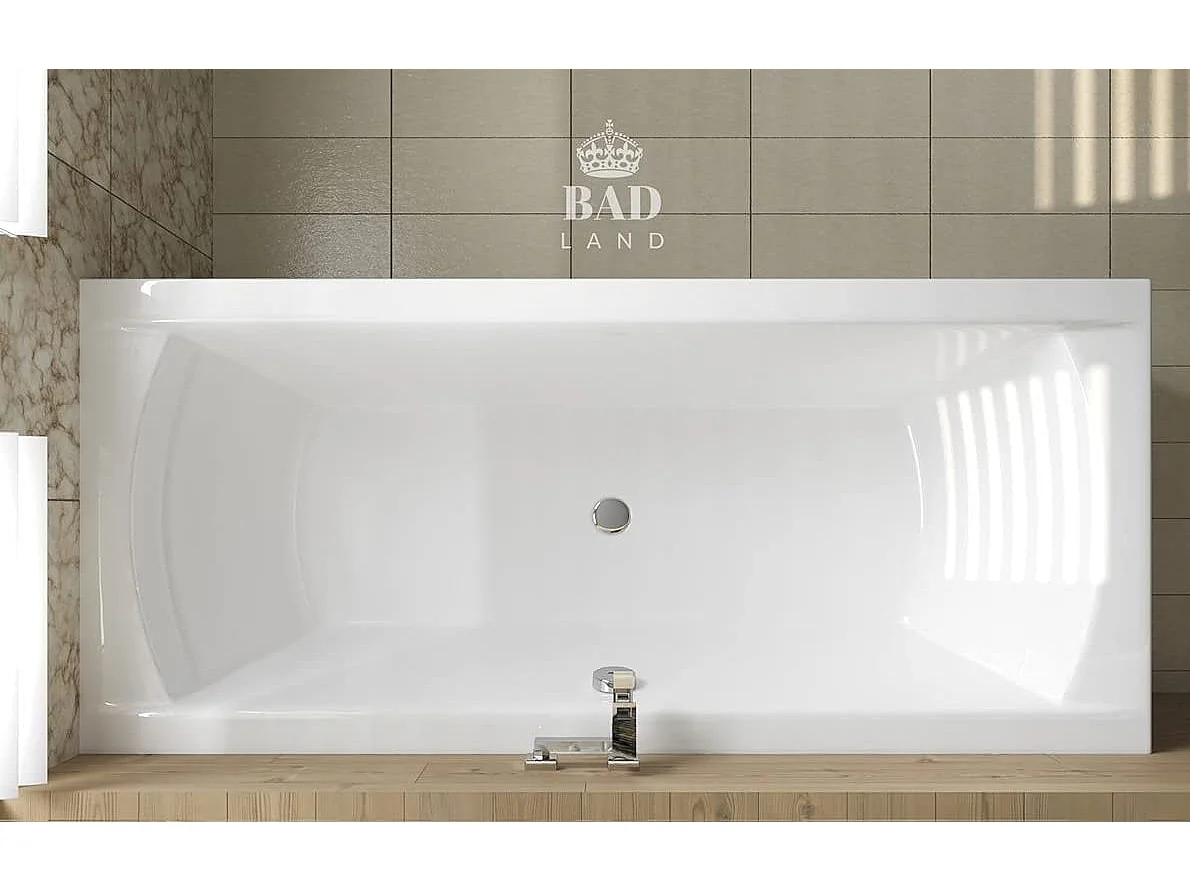 Badewanne Rechteck INES 180x80 mit AcrylSchürze | Ablauf & Füße GRATIS !